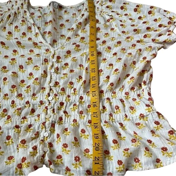MADEWELL Sophia Wild Calendula Block Print Short Sleeve Top, Size XXL - Picture 7 of 14